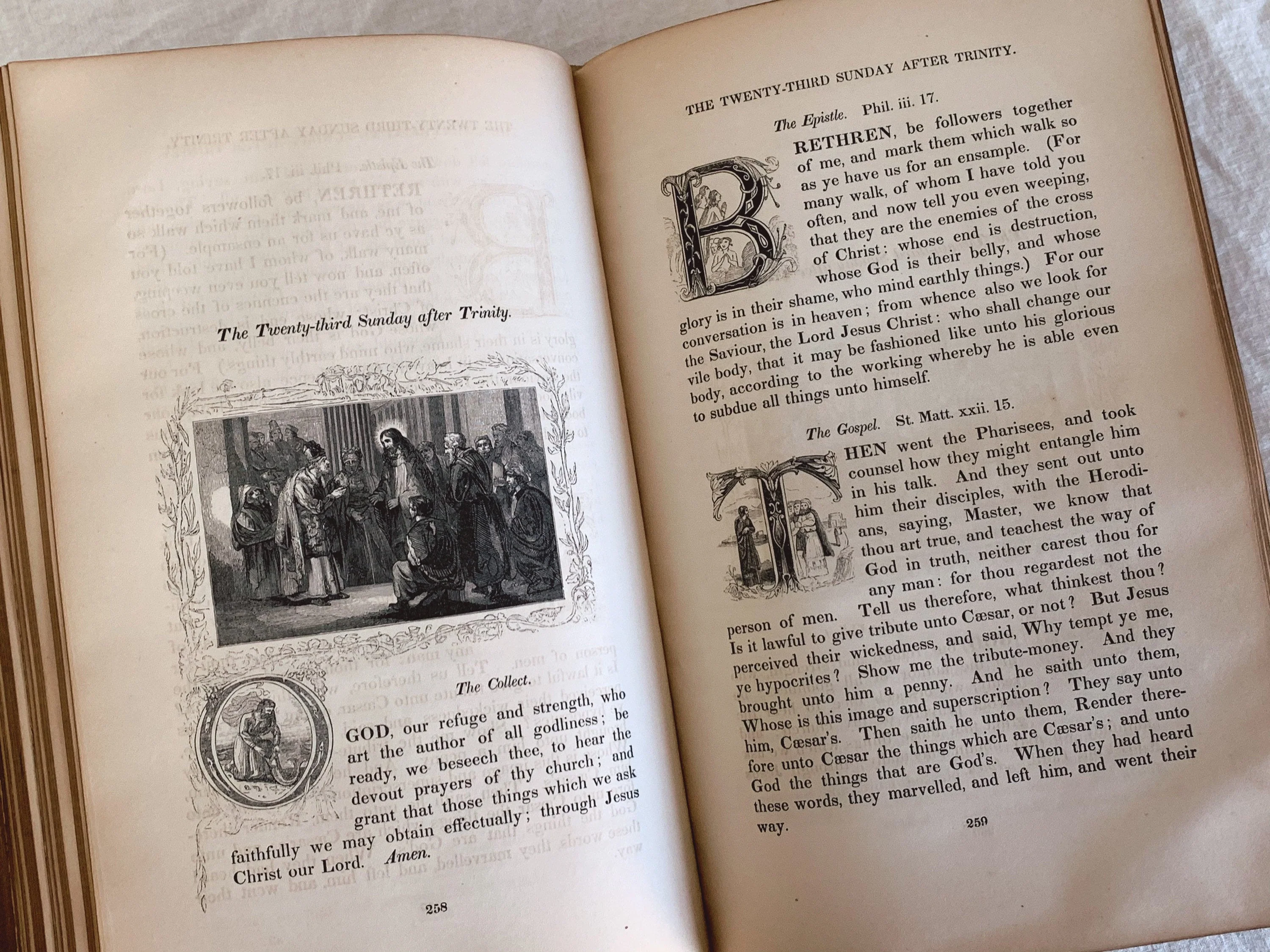 Antique "The Illustrated Book Of Common Prayer" Printed in 1843 Published by New York: H.W. Hewet with Leather Bound Cover - Image 8