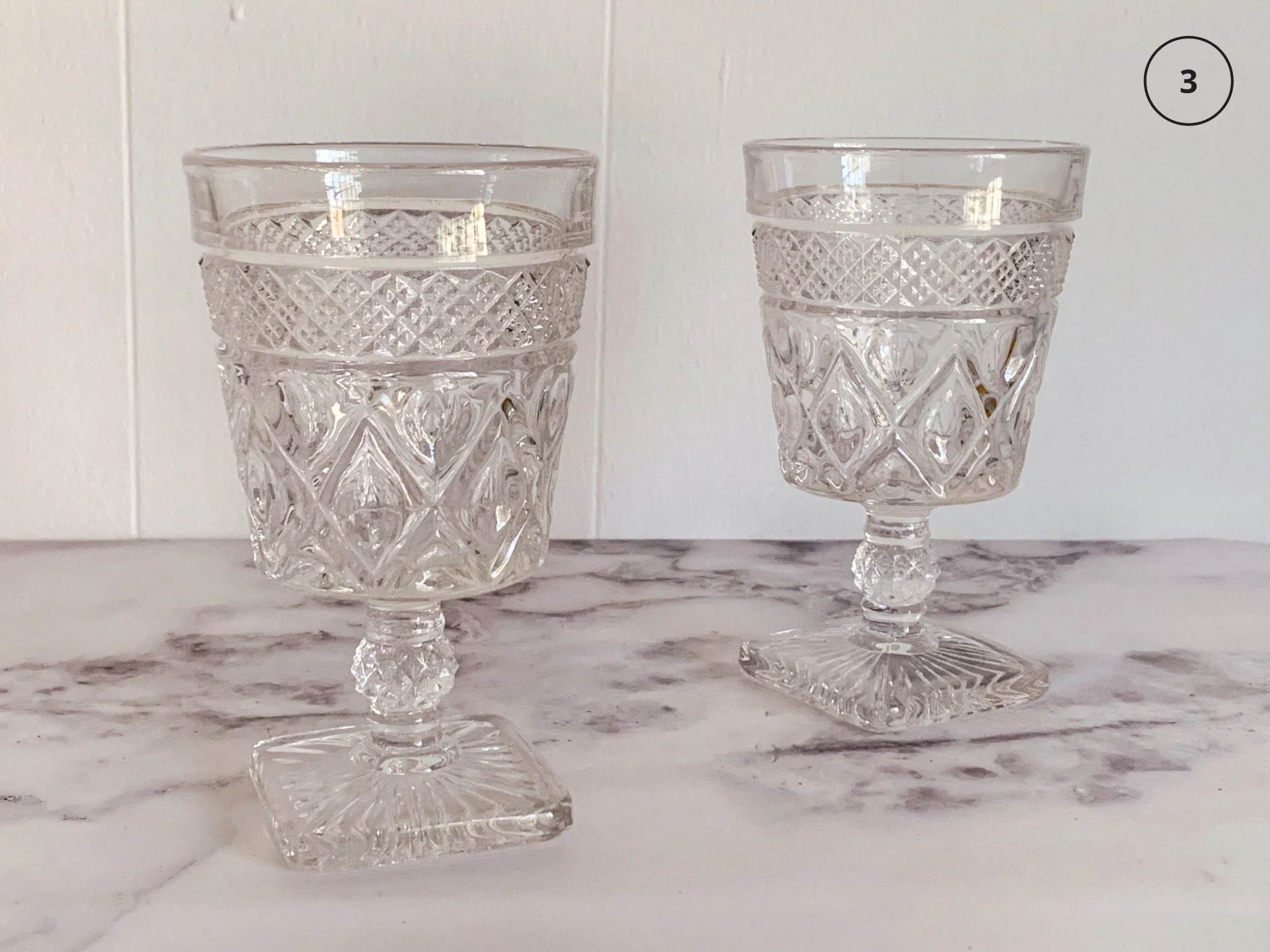 Mix and Match Vintage Pressed Clear Glass Goblets and Tumblers | Mid Century Juice and Water Glasses - Image 5