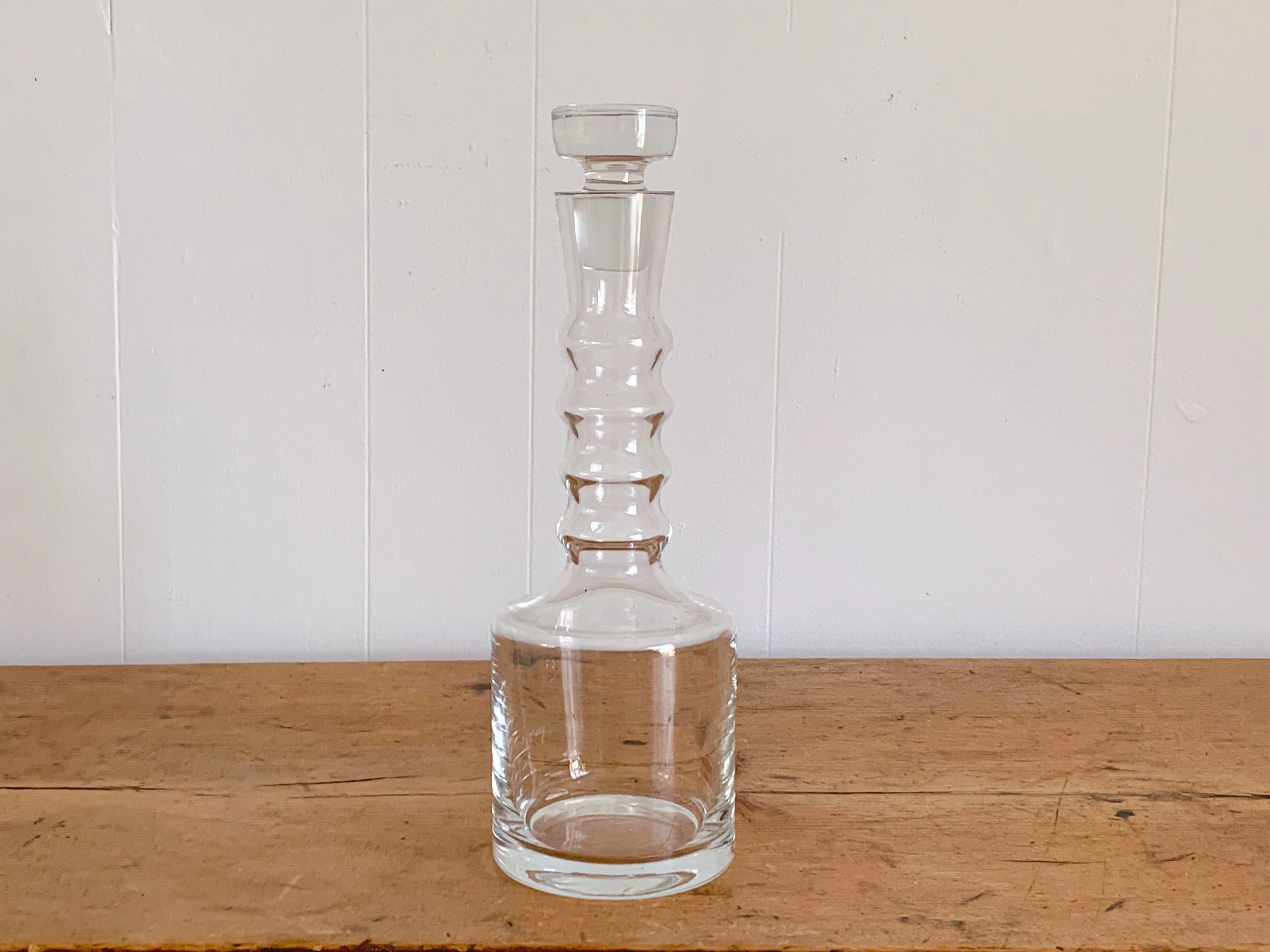 Modern Hand Blown 13" Tall Long Neck Glass Decanter with Stopper | Whiskey Decanter Barware Home Bar Decor | Gift for Him - Image 3