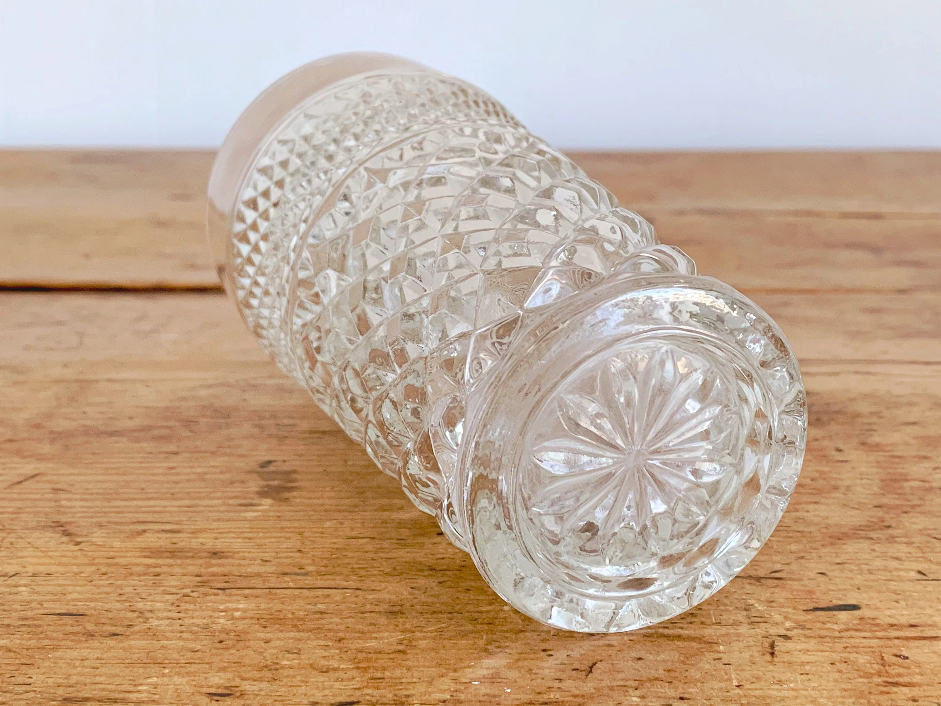 Vintage Pressed Glass Wexford Pitcher, Goblets and Highball Glasses | Mid Century Anchor Hocking Hollywood Regency Juice and Water Glass - Image 4